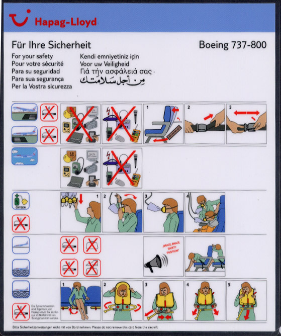 安全のしおりコレクションから Hapag-Lloyd Boeing737-800拍卖