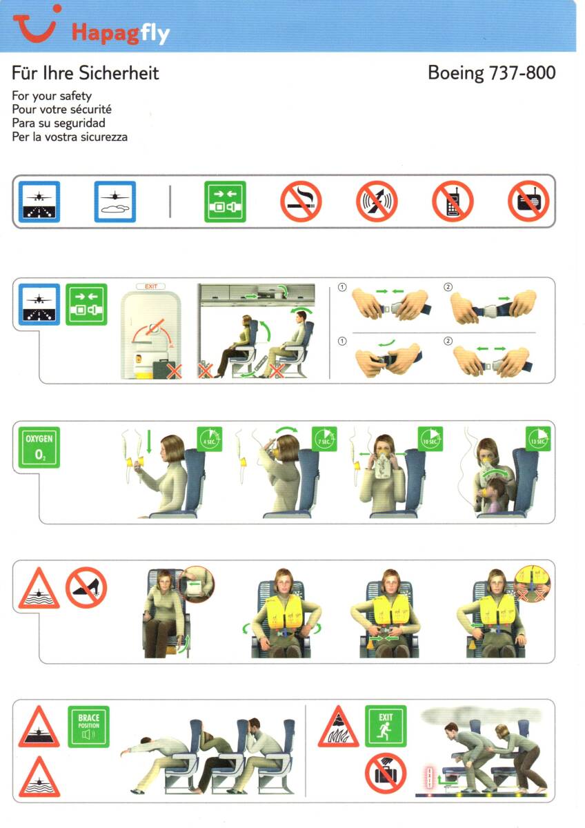 安全のしおりコレクションから Hapagfly Boeing 737-800 拍卖