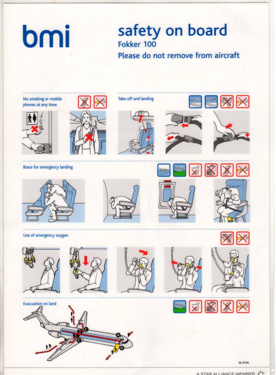 安全のしおりコレクションから bmi Eokker 100拍卖