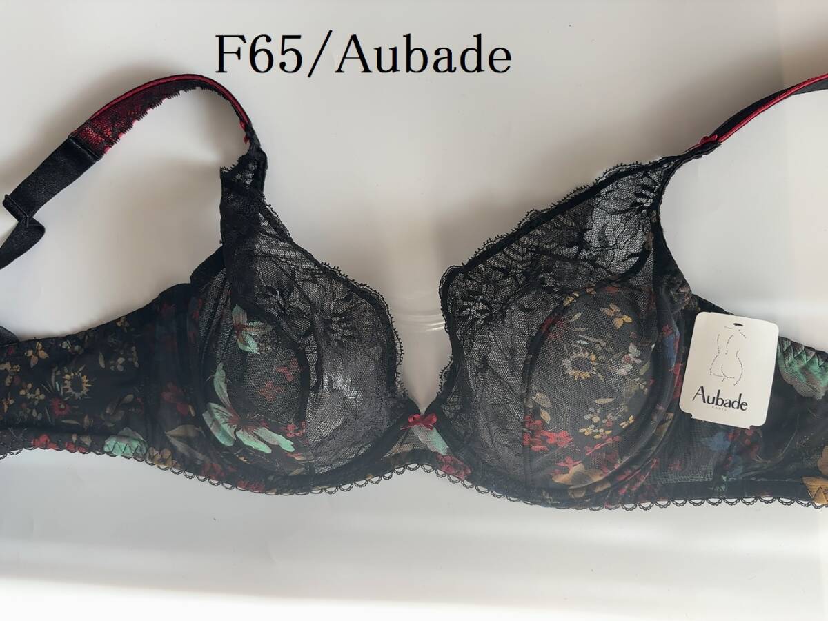 F65☆Aubade オーバドゥ  フランス 海外高級下着 トライアングルブラ 黒拍卖