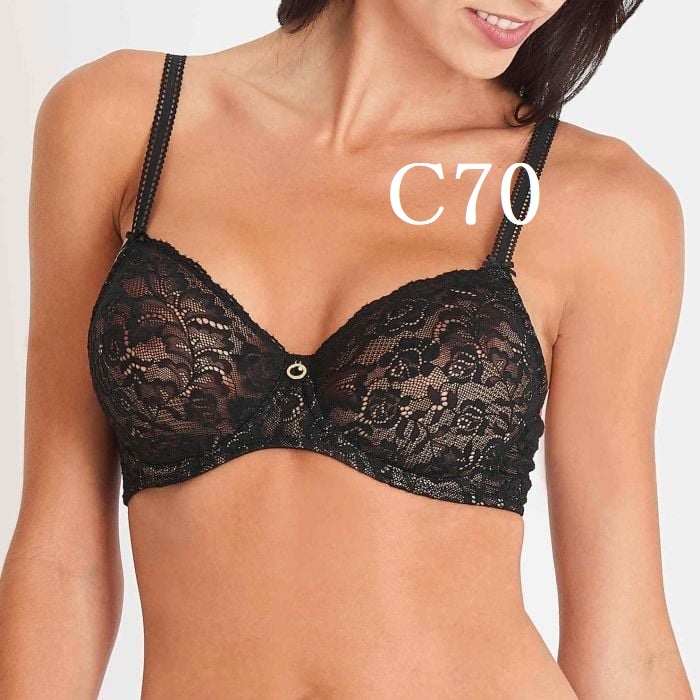 C70☆Aubade オーバドゥ Rosessence フランス高級下着 3/4カップブラ 黒拍卖