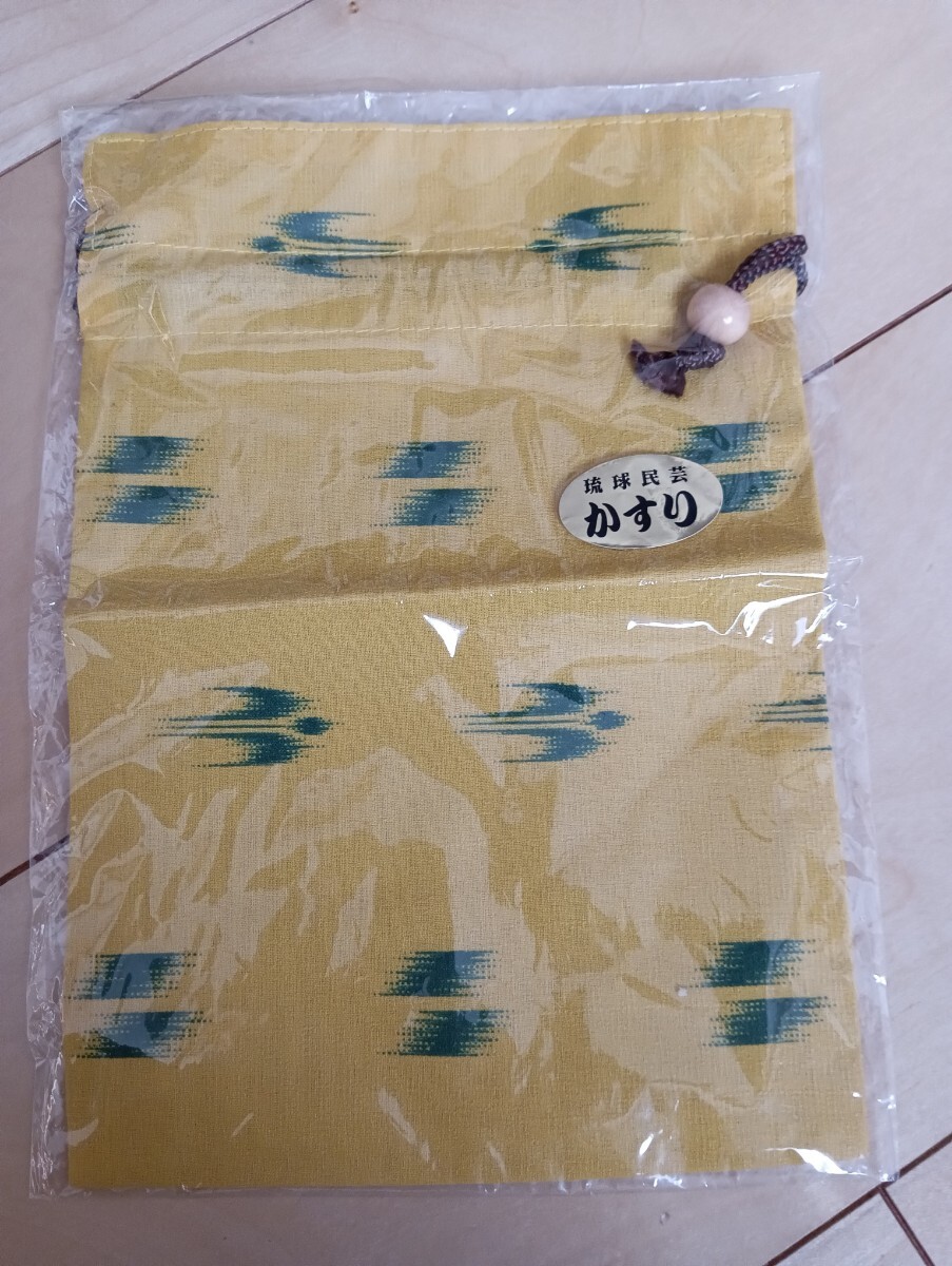 琉球民芸かすり 巾着 未使用品 和物 沖縄拍卖