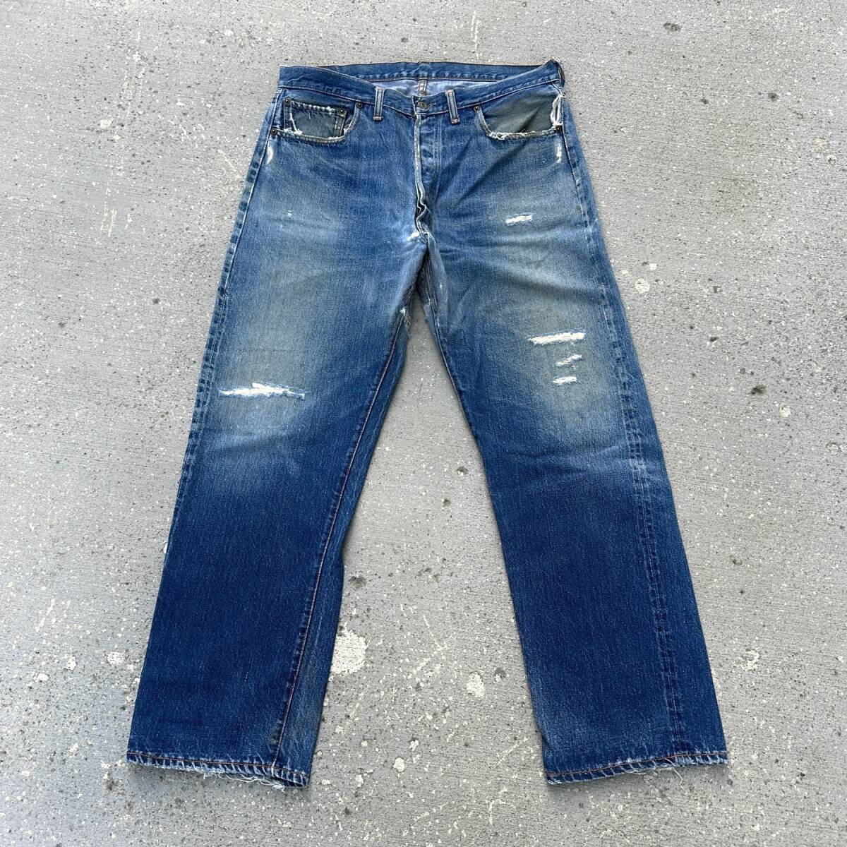 BIG E オリジナル 60s 米国製 LEVI’S 501 W38?(W37~W36) L32 ビンテージ 2刻印 足長R 1960年代 BIGE ビッグE アメリカUSA製 セルビッチ 耳拍卖