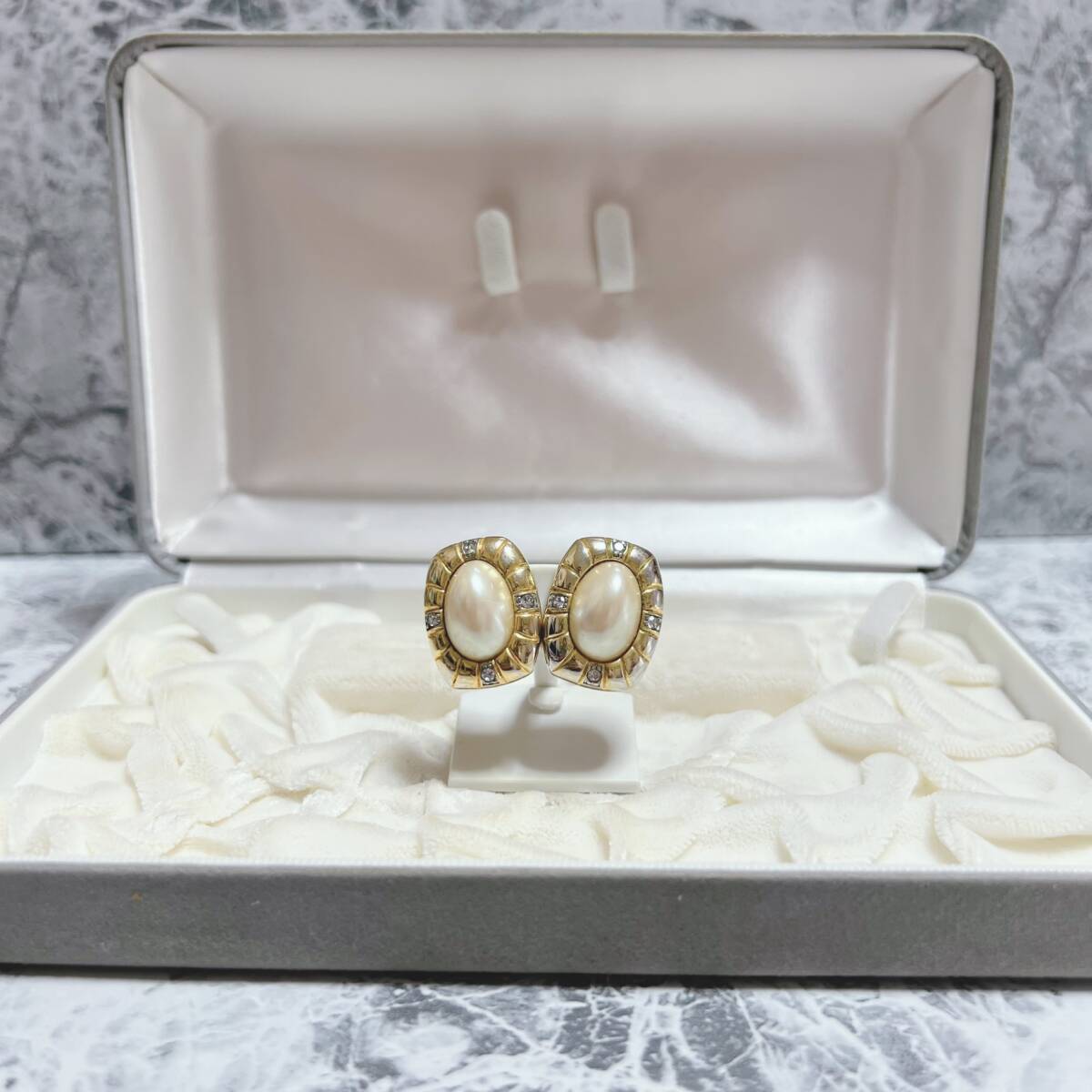 イヤリング ゴールド gold パール ビジュー アンティーク ヴィンテージ EL-1568拍卖