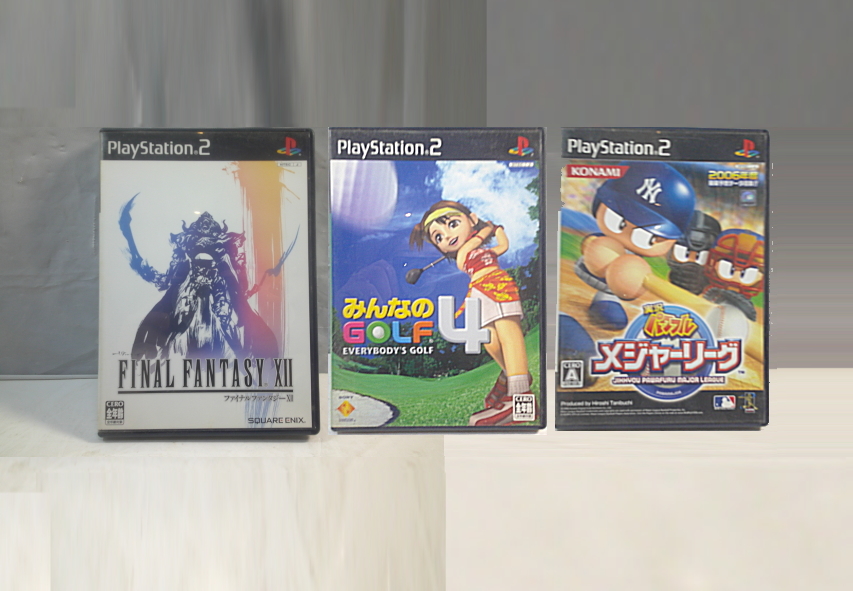 【PS2】ソフト みんなのGOLF 4 実況パワフルメジャーリーグ ファイナルファンタジー XII 3本セット拍卖