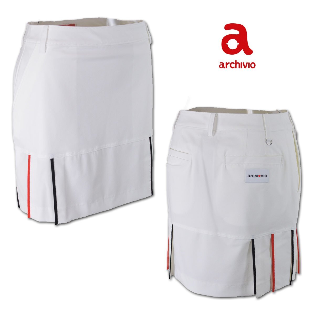 40%OFF★アルチビオ★スカート S(7号・36) 白 256311-190 archivio ゴルフ おしゃれ キュート プリーツ 上質素材 @拍卖