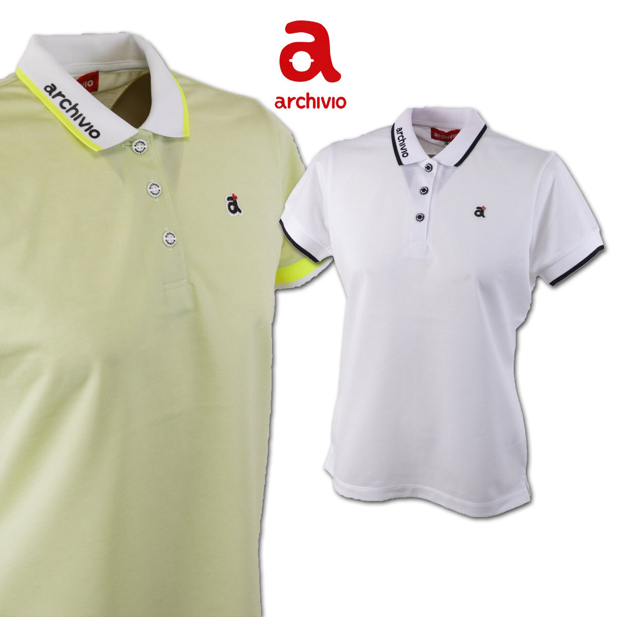 40%OFF★アルチビオ★半袖ポロシャツ レディース S(7号・36) イエロー 059208-59 archivio ゴルフ おしゃれ 上品 吸水速乾 @拍卖