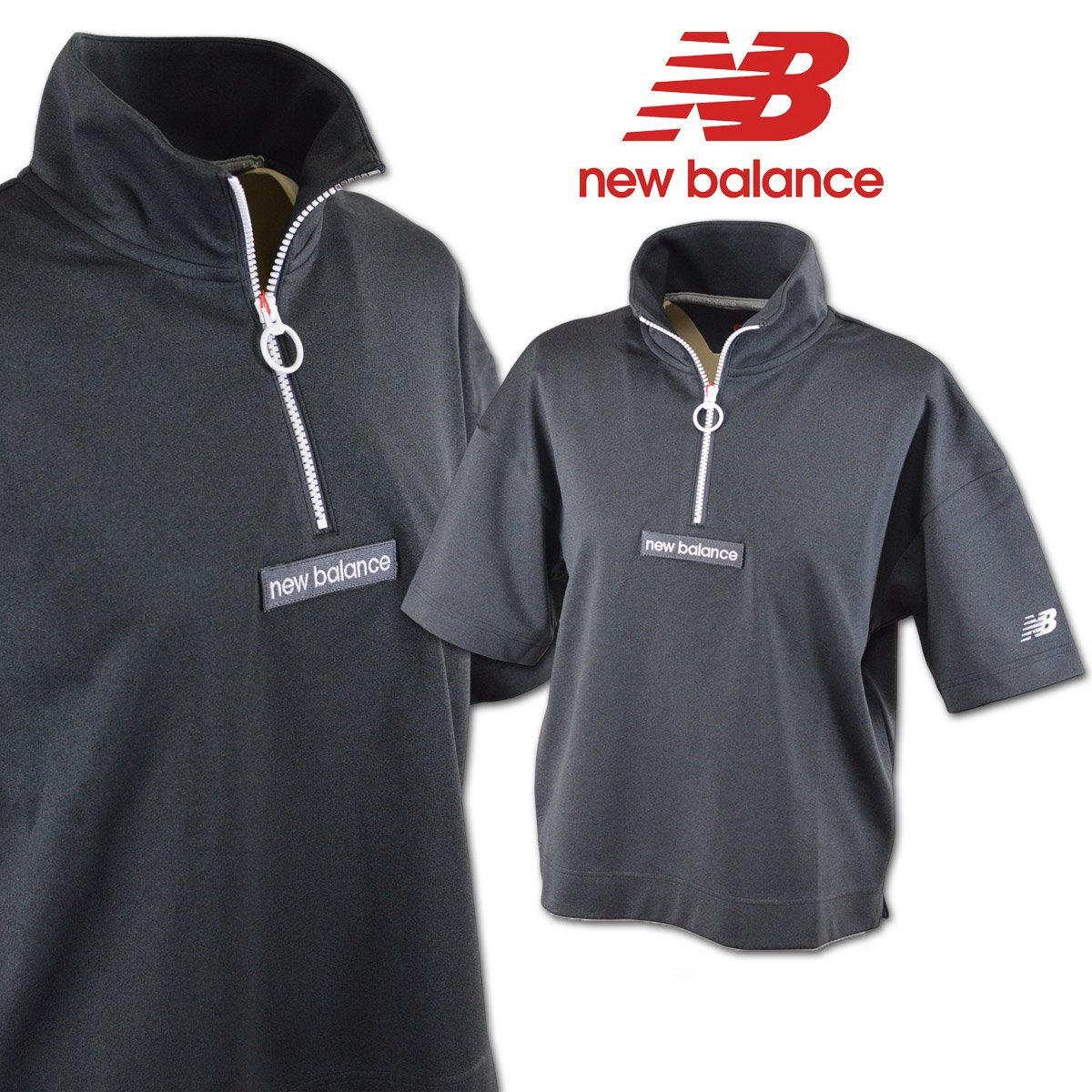 3割引★ニューバランス★レディース 半袖プルオーバー M(9号・1) グレー 012-4262506-25 new balance ゴルフ スウェット @拍卖