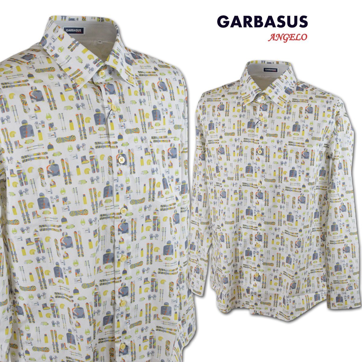 3割引【GARBASUS ガルバス】メンズ 長袖シャツ M(46) 白 45-1103-03-01 アンジェロ カジュアル ボタンダウン おしゃれ 日本製 @拍卖