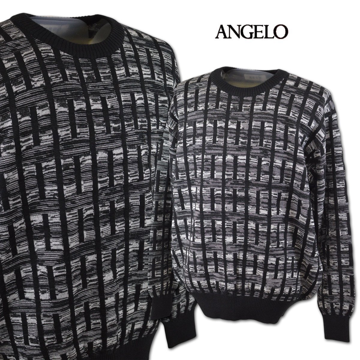 3割引【BBCO ビビコ】メンズ セーター L(48) 黒 45-7002-01-05 アンジェロ カジュアル ゴルフ おしゃれ かっこいい 高級素材 @拍卖