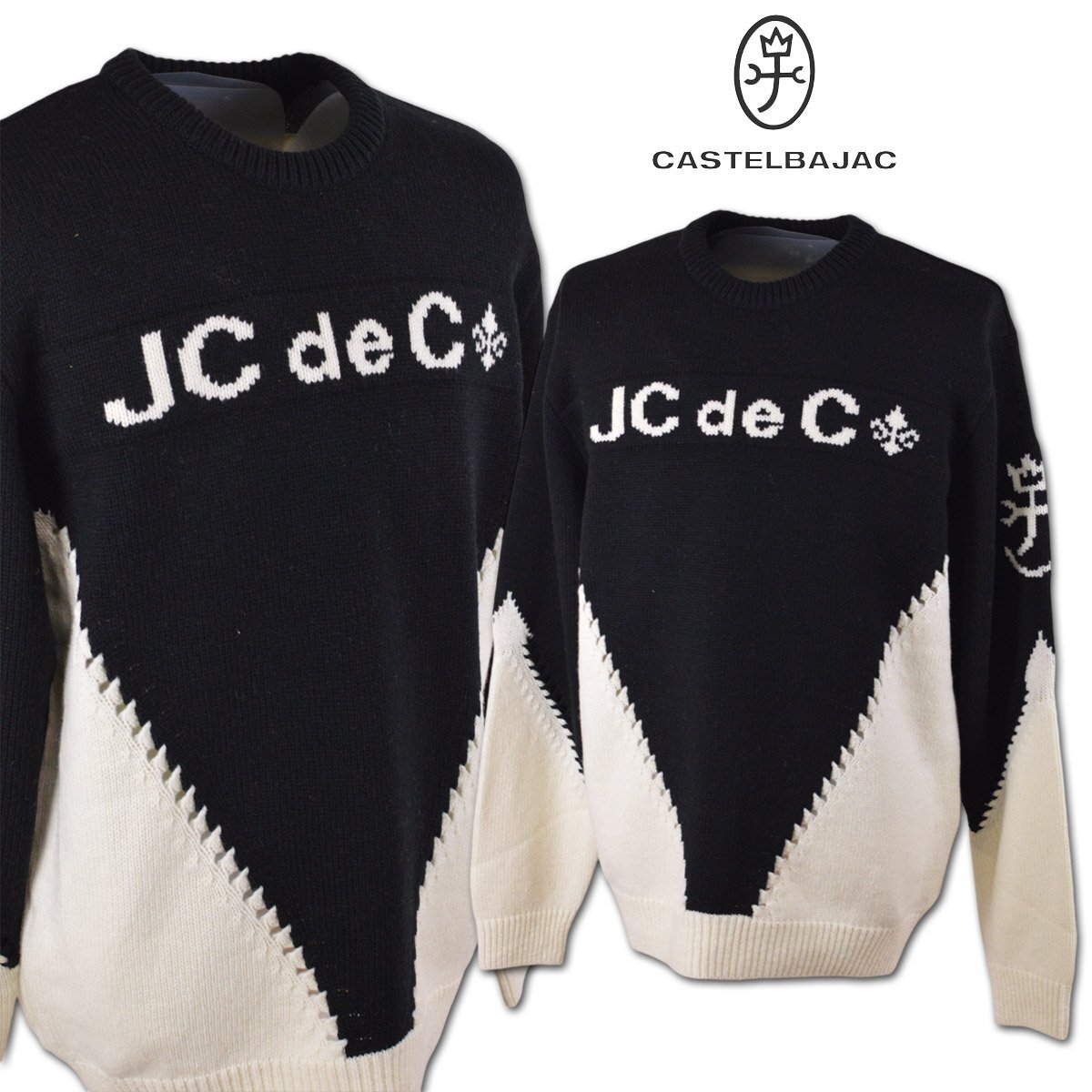 3割引【カステルバジャック】メンズ セーター LL(50) 黒 7214461119-99 CASTELBAJAC カジュアル ゴルフ おしゃれ 大きいサイズ @拍卖