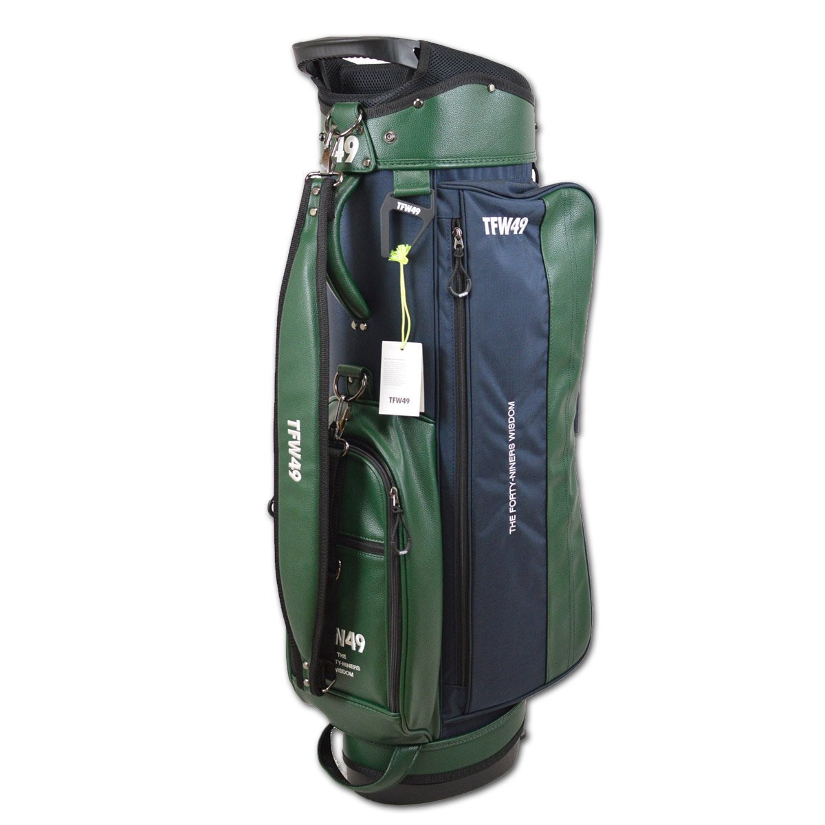 【TFW49】メンズ キャディバッグ スタンド式 紺×グリーン T132310001 NVGR junhashimoto ジュンハシモト ゴルフ レア @拍卖