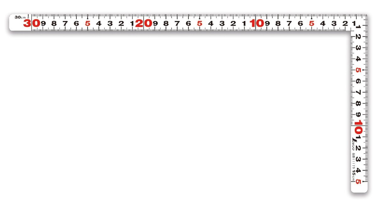 シンワ測定(Shinwa Sokutei) 曲尺平ぴた ホワイト 30cm/1尺 併用目盛 11179拍卖