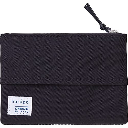 キングジム(Kingjim) ごみ箱ポーチ ホルポ 二つ折りサイズ 黒 5730クロ拍卖