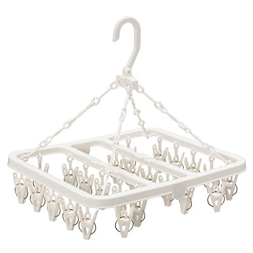 オーエ HOS 洗濯 物干し ハンガー ホワイト 約縦33.5×横29×高さ34cm コンパクト 洗濯ばさみ 24個付き拍卖