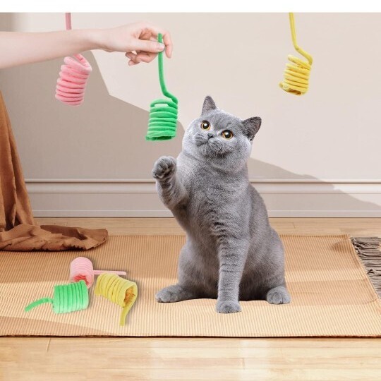 ▲WishLotus 猫 春のおもちゃ キャットニップ付き ぬいぐるみ 猫 スパイラル おもちゃ インタラクティブトイ(3個)拍卖