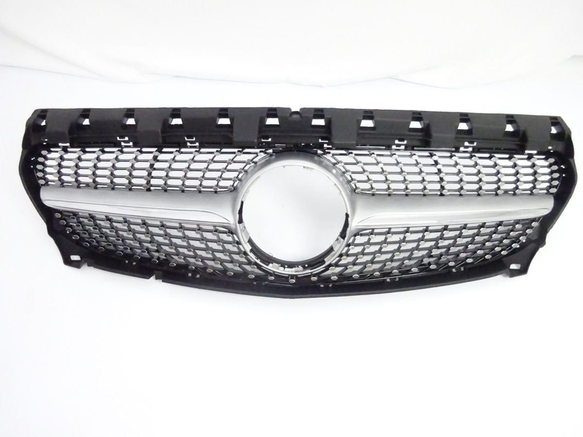 即納便♪ メルセデス ベンツ ダイヤモンド グリル W117 C117 X117 CLA180 CLA250 CLA45 AMG ガーニッシュ シルバーフィン 後期拍卖