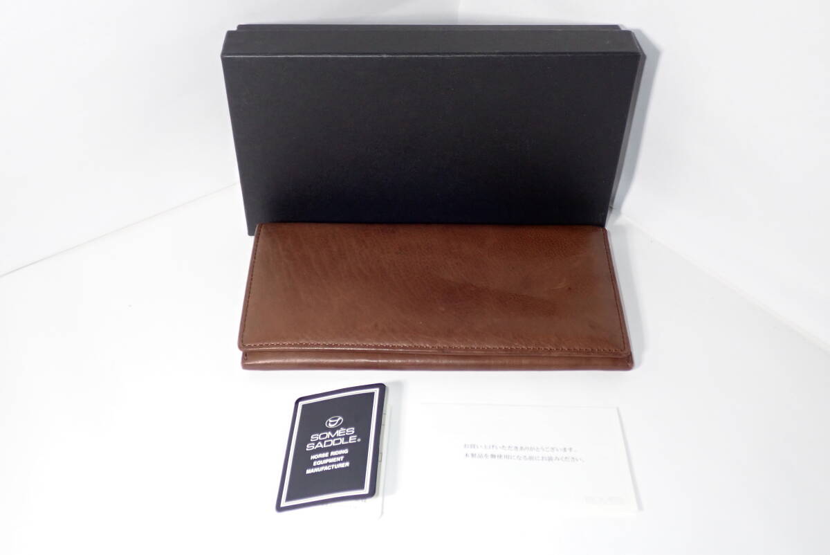 SOMES ソメス 長財布 小銭入れあり ブラウン 箱、栞、取扱説明書あり SOMES SADDLE ソメスサドル 財布拍卖