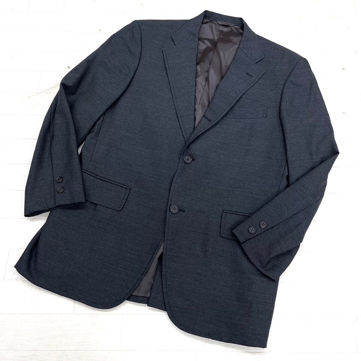 1667◎ NEW YORKER ニューヨーカー トップス テーラード ジャケット シングル 2ボタン 無地 カジュアル グレー メンズ拍卖