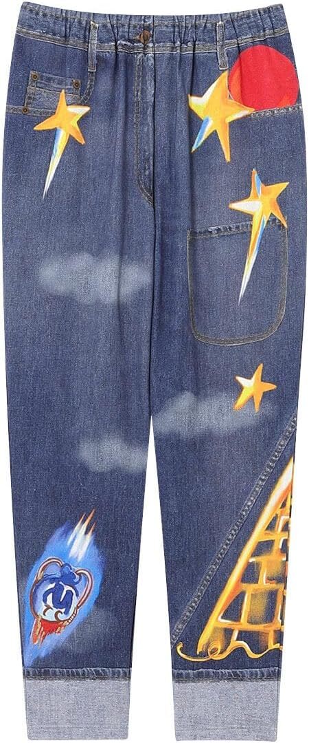 Lサイズ ツモリチサト★ワコール新品パンツ ボトム デニム風ボトムス <エジプトへの旅> 綿100% 色KOレギンス 送料185円追跡OK!拍卖