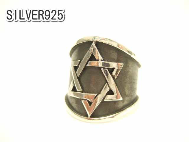 横浜最新 シルバー925SILVER銀リング♪魅惑の六芒星幅広BLACK 16~23号 守護魔除けヘキサグラム 送料290円A18a(サイズをお知らせ下さい)拍卖