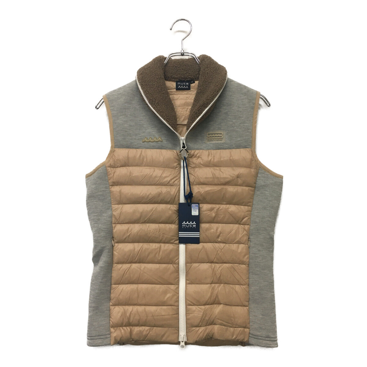 coco 未使用品【値下げ】ムータマリン muta MARINE レディース ダウンベスト 0 WF ベージュ キルティング ボア 防寒 106677拍卖