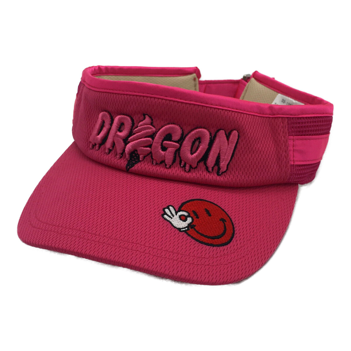 coco 中古【値下げ】 ダンスウィズドラゴン サンバイザー フリー ピンク スマイルニコちゃんロゴ レターパックプラス発送可 86807拍卖