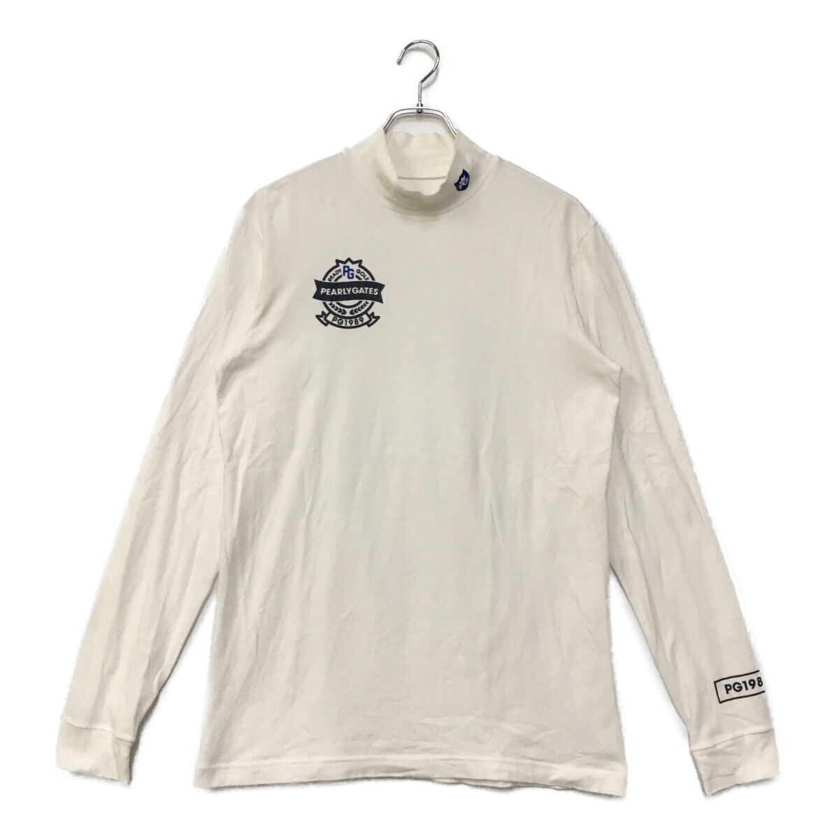 coco 中古【値下げ】 パーリーゲイツ PEARLY GATES メンズ 長袖シャツ 5(L) 白 ホワイト ハイネック レターパックプラス発送可 88007拍卖