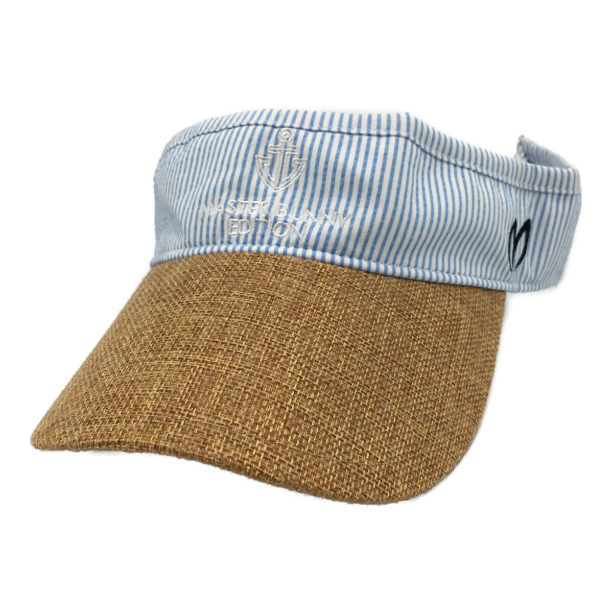 coco 中古【値下げ】 マスターバニーエディション サンバイザー フリー ブルー系/ストライプ/麦わら風 レターパックプラス発送可 89743拍卖
