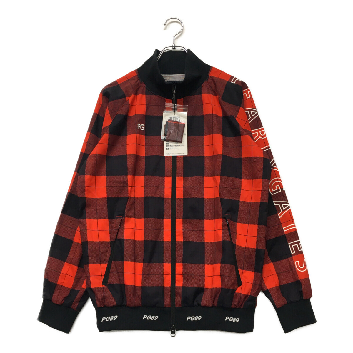 coco 未使用品【値下げ】パーリーゲイツ PEARLY GATES メンズ ブルゾン 4(M) 赤×黒 レッド×ブラック チェック柄 蓄熱裏地 防寒 K1811拍卖