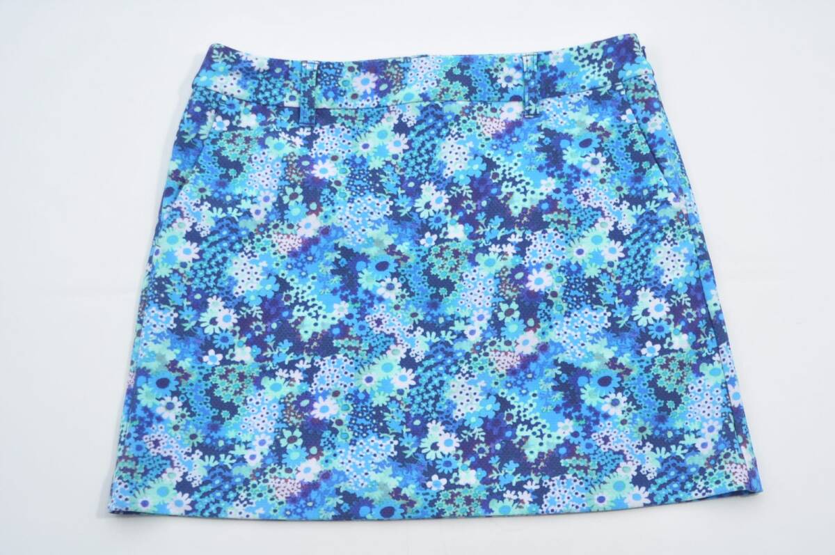 coco 中古【値下げ】 23区ゴルフ レディース スカート 67cm(L) 青系 ブルー ストレッチ 総柄 レターパックプラス発送可 73853拍卖