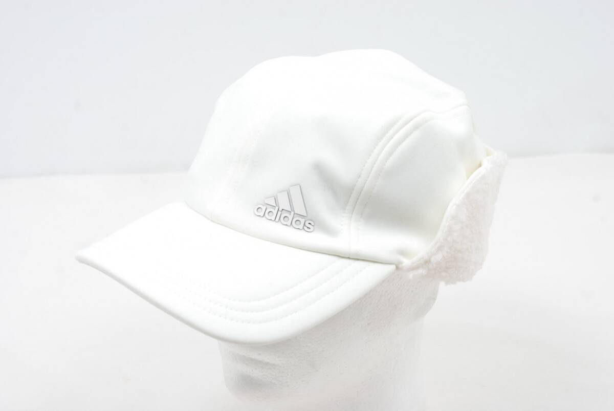 coco 中古【値下げ】 アディダス adidas キャップ フリー 54-57cm ホワイト 白 ボア付き レディース レターパックプラス発送可 84081拍卖