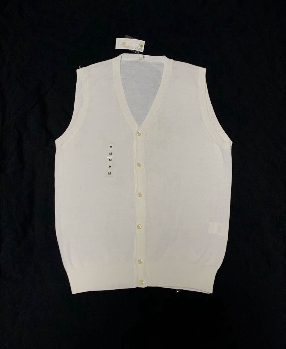 (未使用) TOPVALU // Vネック ニット ベスト (オフホワイト系) サイズ M拍卖