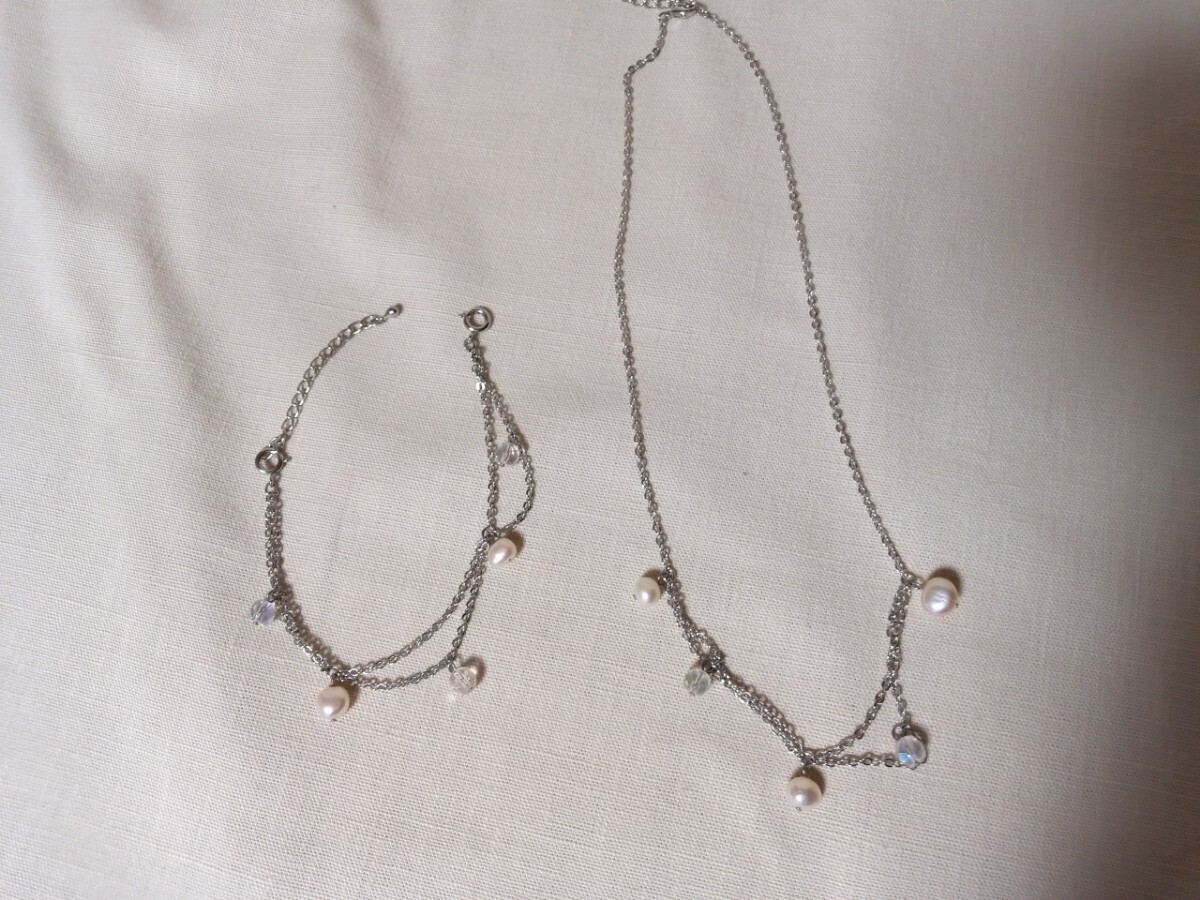 10272 ★★ OTTO 淡水パール ネックレス&ブレスレット セット拍卖