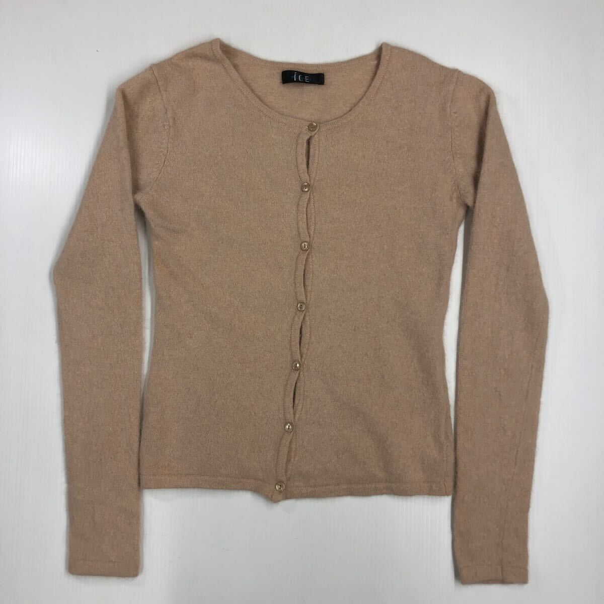 ICE PLATE アイスプレート ニットカーディガン ウール混 アンゴラ混 ベージュ レディース 412-17a拍卖