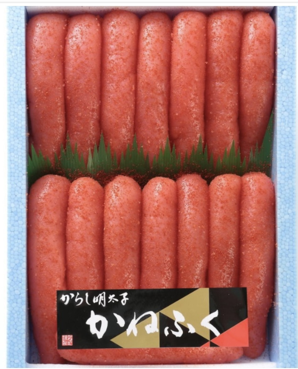 贈答品に最適☆^_^/ 九州 福岡の人気ブランド かねふく 高級な特大 辛子明太子1kg 2Lサイズ 化粧箱 拍卖