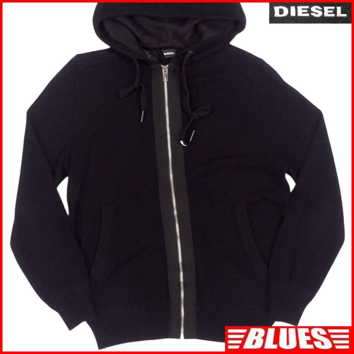 即決★DIESEL★メンズ XS スウェット ディーゼル 黒 トレーナー カットソー 長袖 パーカー フーディー拍卖