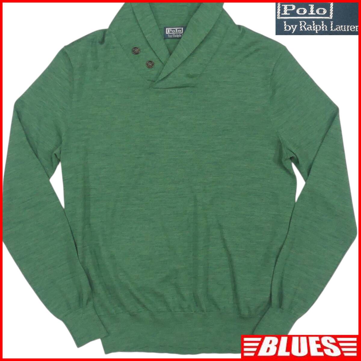 即決★POLO RALPH LAUREN★メンズ S ニット セーター ラルフローレン 緑 ウール 90s ヴィンテージ拍卖