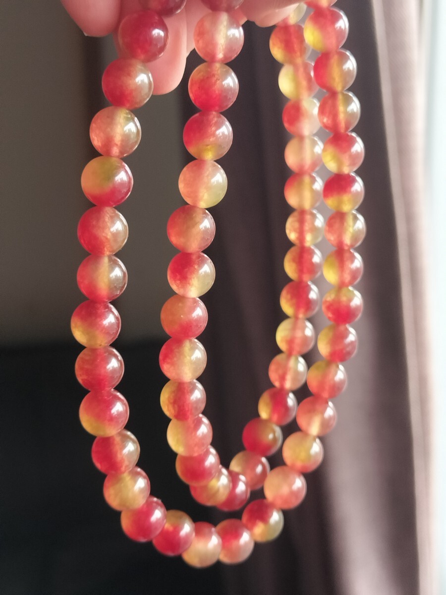 ウォーターメロントルマリン 美品 天然石 ネックレス ブレスレット 8mm拍卖