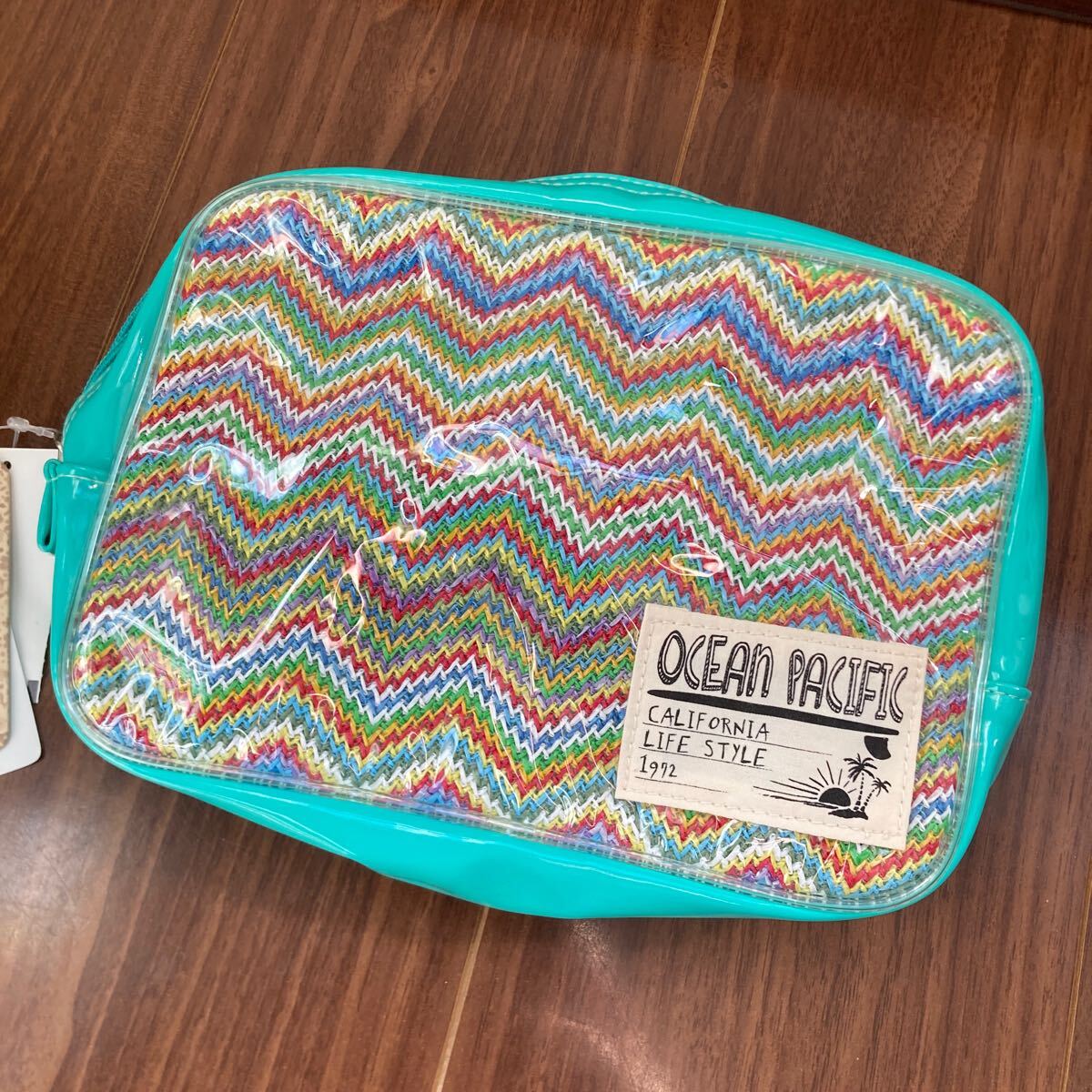 新品 OCEAN PACIFIC オーシャンパシフィック ポーチ グリーン トラベルポーチ拍卖