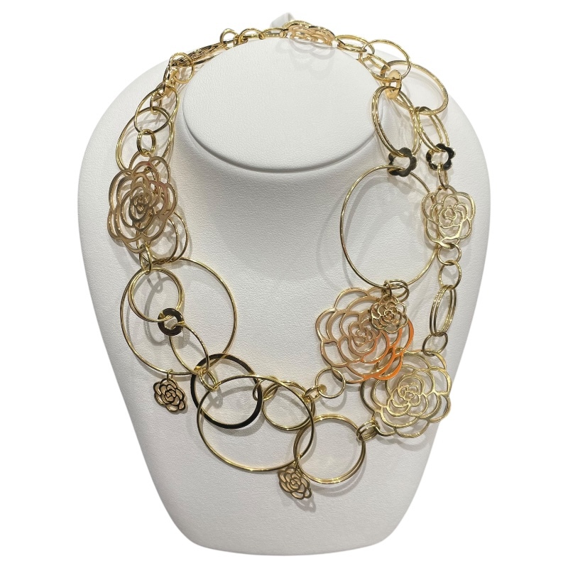 シャネル CHANEL カメリア ロングネックレス K18イエローゴールド ジュエリー 中古拍卖