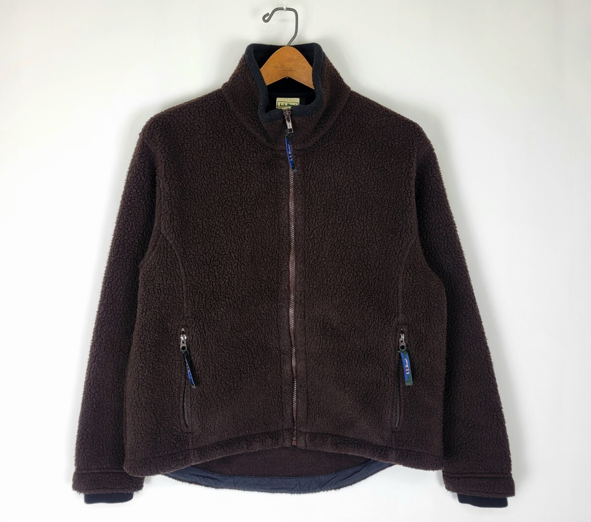 良好 80s ~90s USA製 LLBEAN フルジップ ボアフリースジャケット ブラウン M 程度 80年代 90年代 アメリカ製 ビンテージ 茶色拍卖