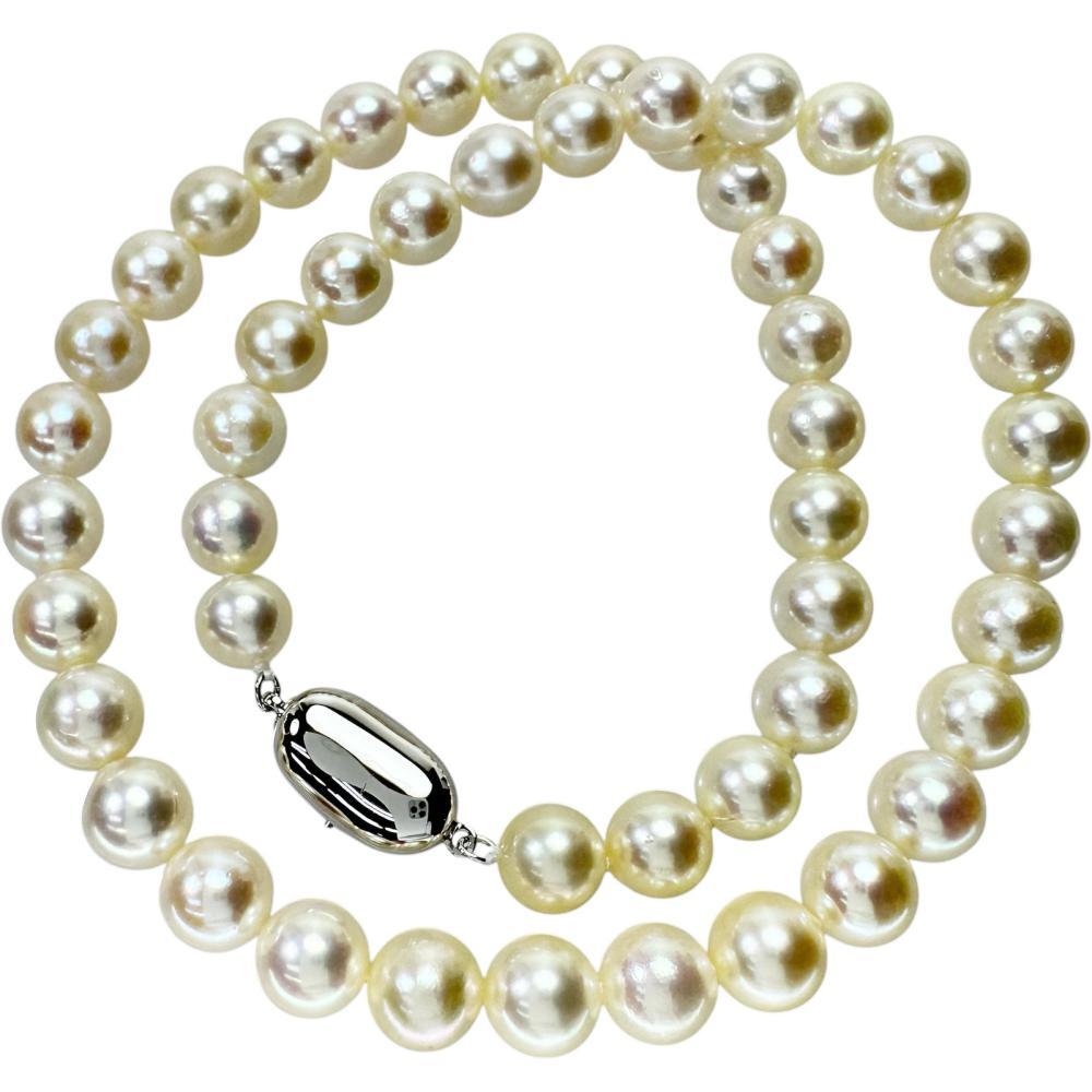無調色アコヤ真珠8.0-8.5mm ネックレス シルバー 41.4g 43cm レディース拍卖