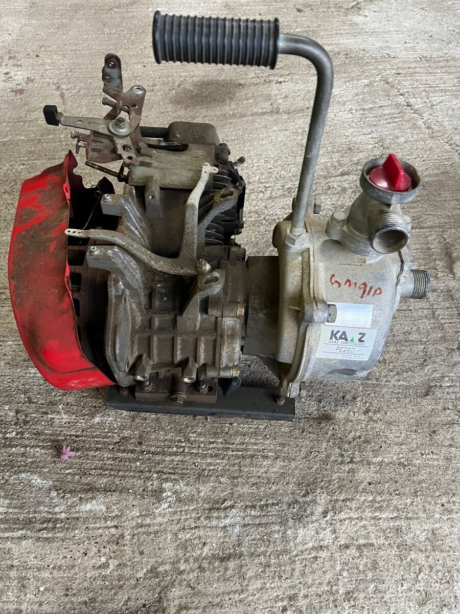 ガソリンエンジン ポンプ/カーツPE260 エンジン部 圧縮あり 動作未確認 部品取り ジャンク取扱 三菱GM91P 拍卖