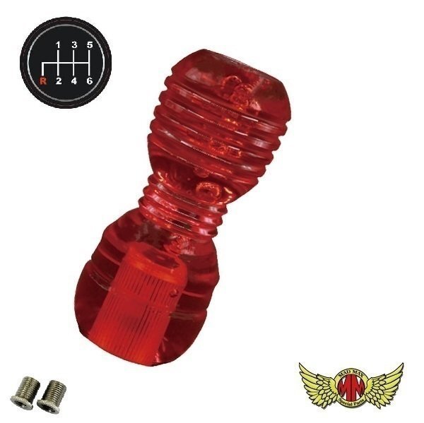 MADMAX トラック用品 DENMAシフトノブ 泡 100mm レッド 日野レンジャープロ用/変換アダプター付【送料800円】拍卖