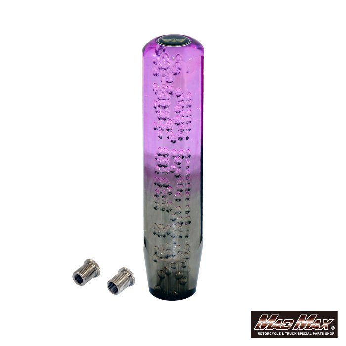 クリスタルシフトノブ 泡 200mm パープル/ブラック 12*1.25 変換アダプター付/プロフィア レンジャープロ デュトロ クオン【送料800円】拍卖