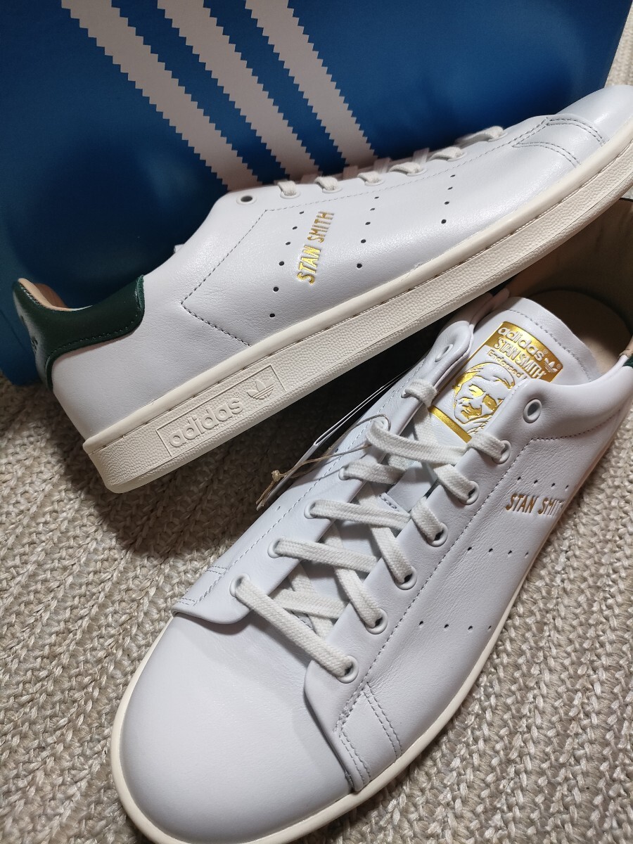 新品 adidas スタンスミス LUX 28.5cm ユナイテッドアローズ 別注 天然皮革 レザー ホワイト ダークグリーン 白 アディダス オリジナルス拍卖
