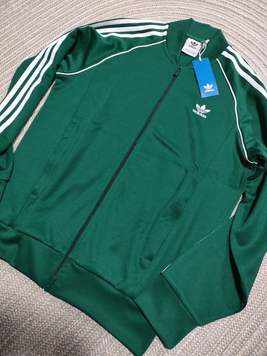 新品 定価13200 adidas スーパースター ジャージ XL グリーン 緑 丸首 メンズ アディダス オリジナルス 3本ライン 拍卖