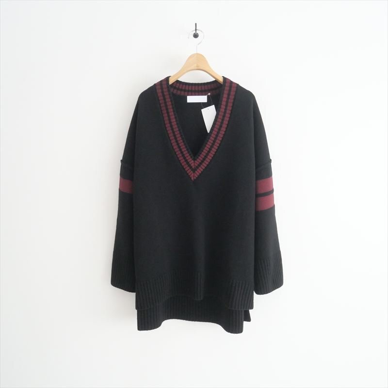 2023AW・人気完売品 / AP STUDIO ドゥーズィエムクラス / ラインVネックオーバープルオーバー ニット / 23080586506030 / 2409-0581拍卖