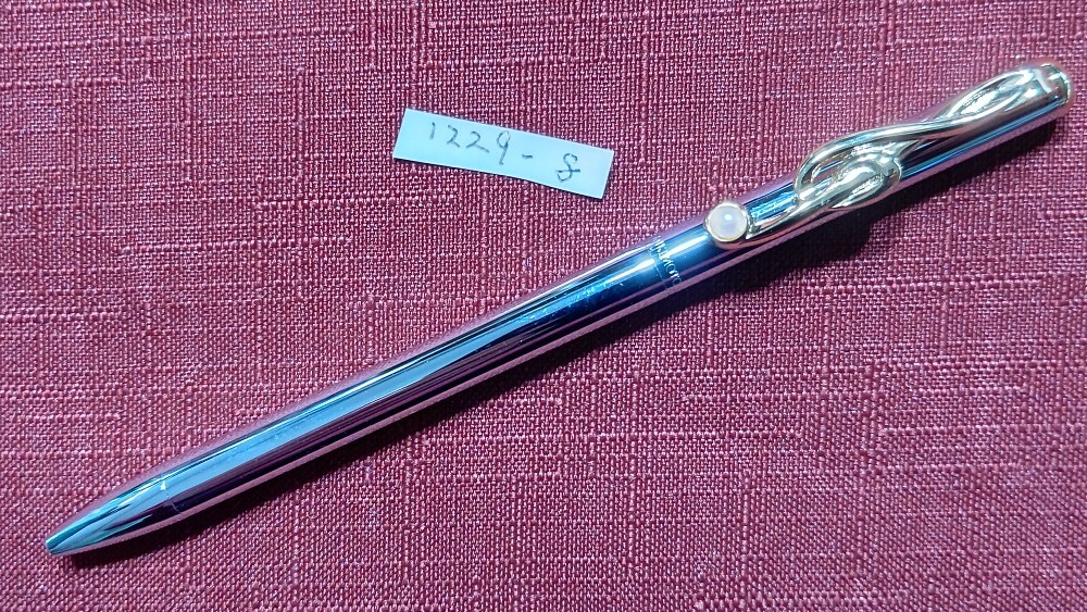 1229-8 ミキモト 音楽モチーフ ボールペン ト音記号にパール 筆記確認残不明拍卖